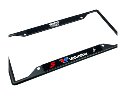 Kyle Larson Valvoline # & Sponsor Black License Plate Frame