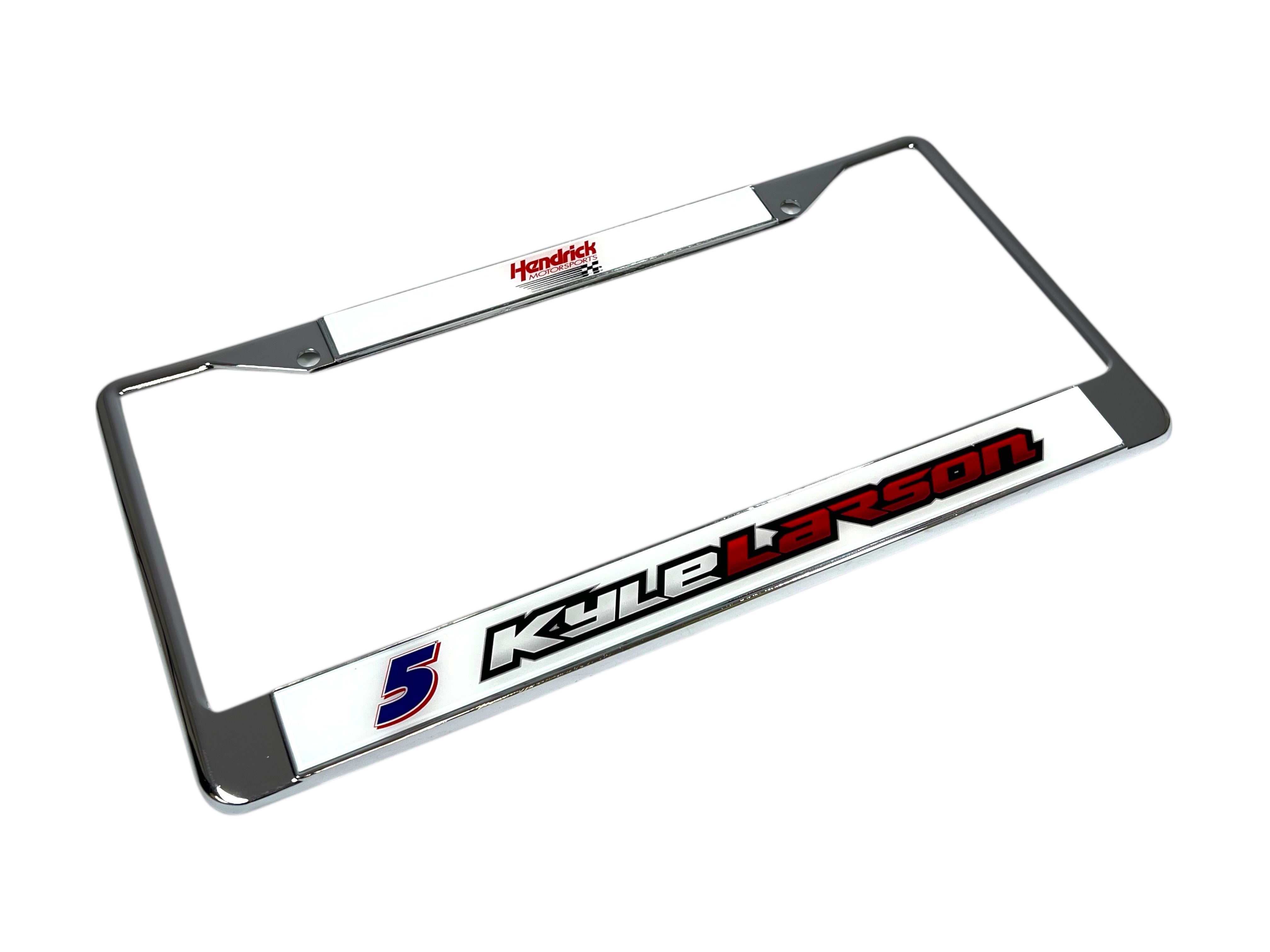 Kyle Larson Hendrickcars.com # & Name Rail Chrome License Plate Frame