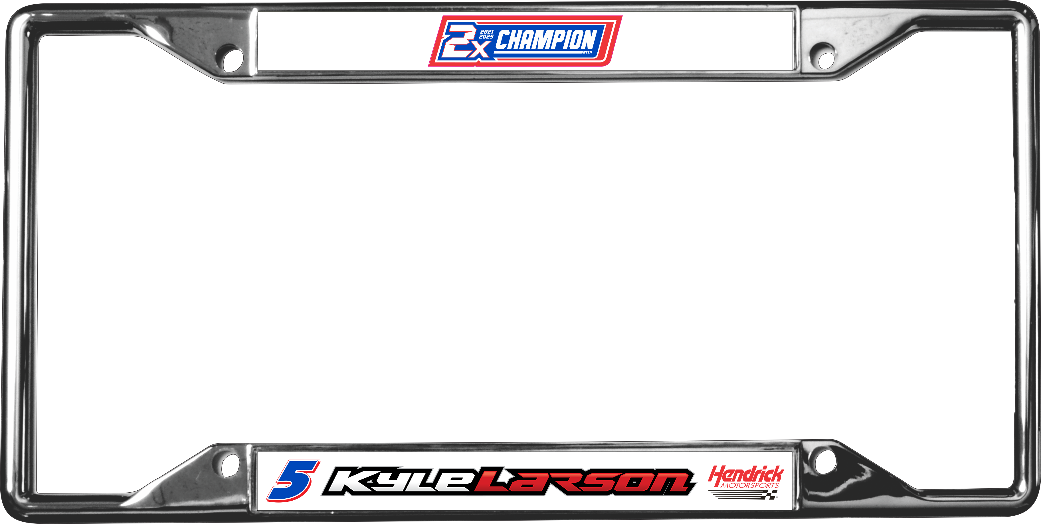 Kyle Larson 2X Champion Chrome License Plate Frame