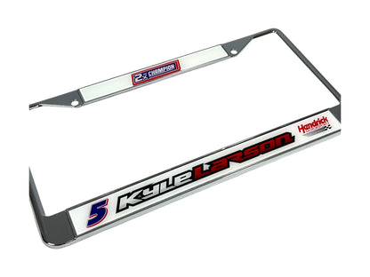 Kyle Larson 2X Champion Chrome License Plate Frame