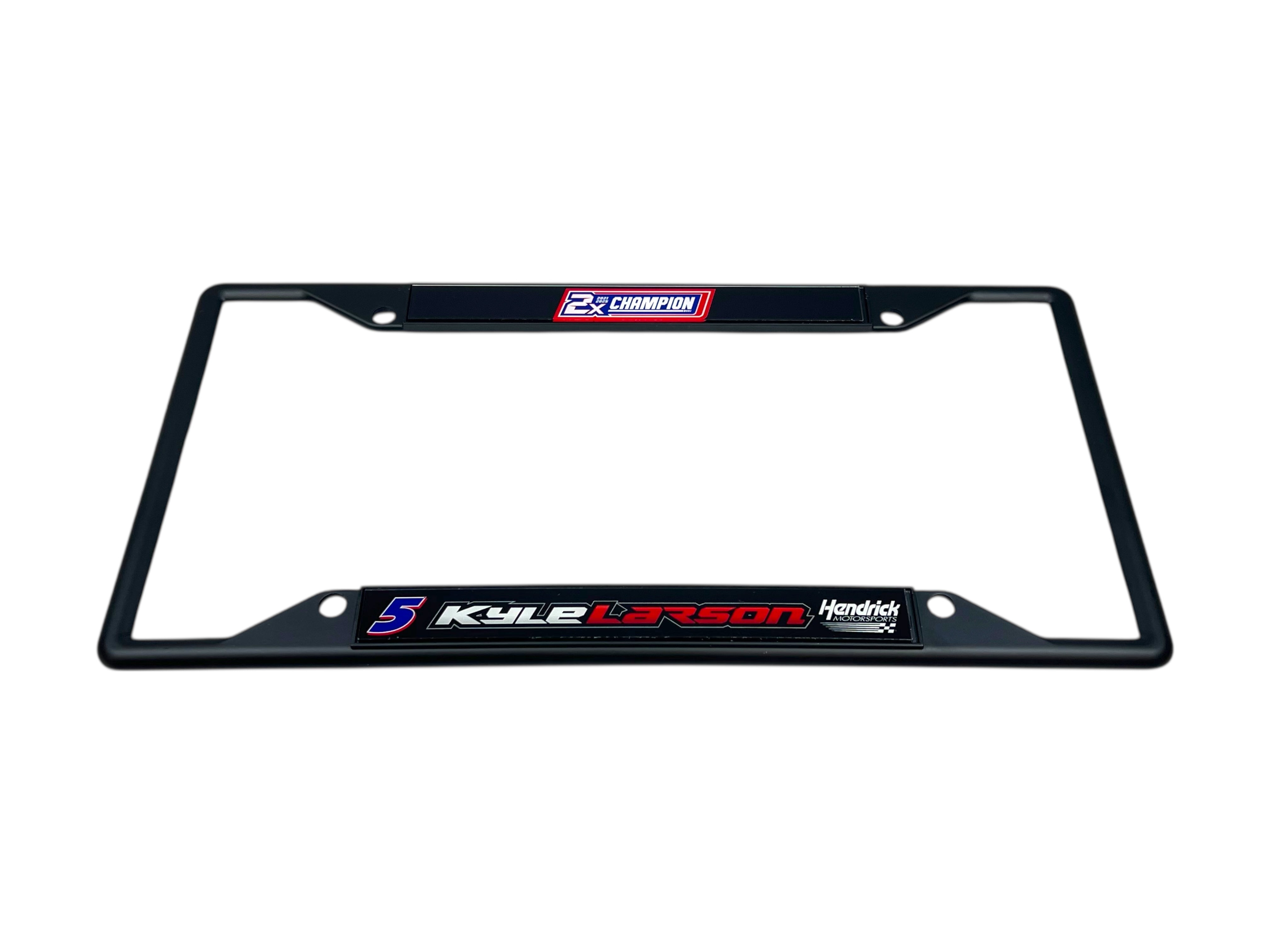 Kyle Larson 2X Champion Black License Plate Frame