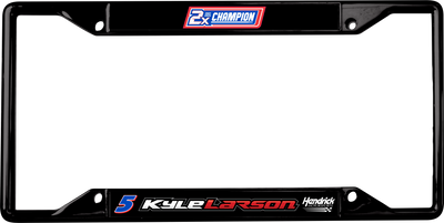 Kyle Larson 2X Champion Black License Plate Frame