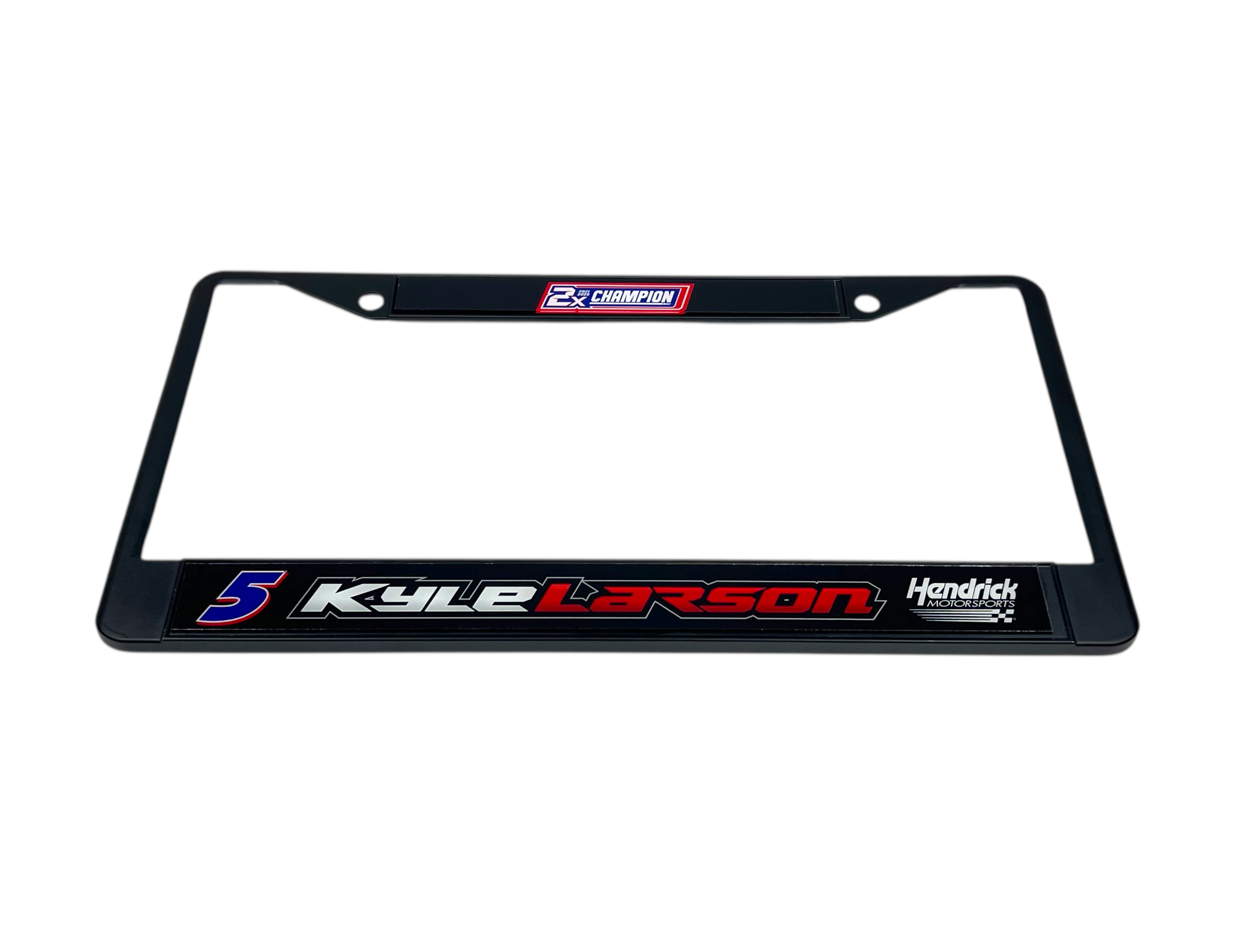 Kyle Larson 2X Champion Black License Plate Frame