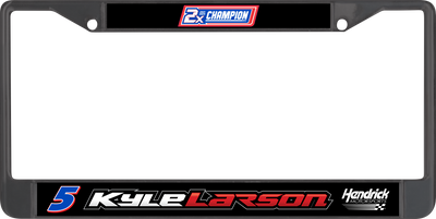 Kyle Larson 2X Champion Black License Plate Frame