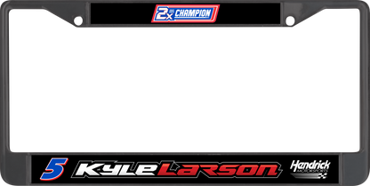 Kyle Larson 2X Champion Black License Plate Frame