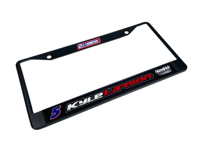 Kyle Larson 2X Champion Black License Plate Frame