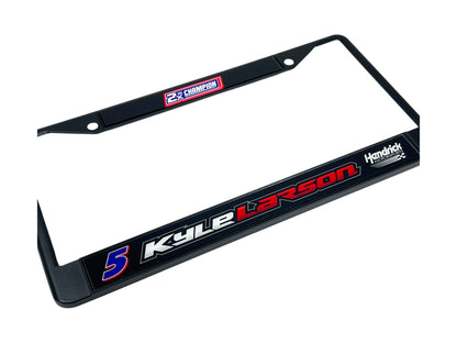 Kyle Larson 2X Champion Black License Plate Frame
