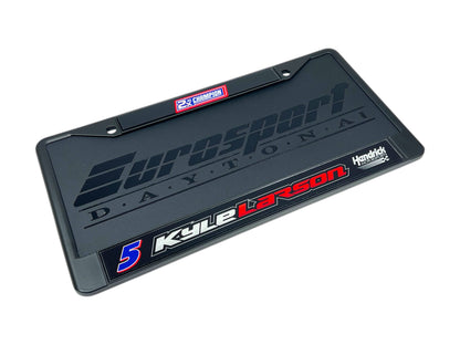 Kyle Larson 2X Champion Black License Plate Frame