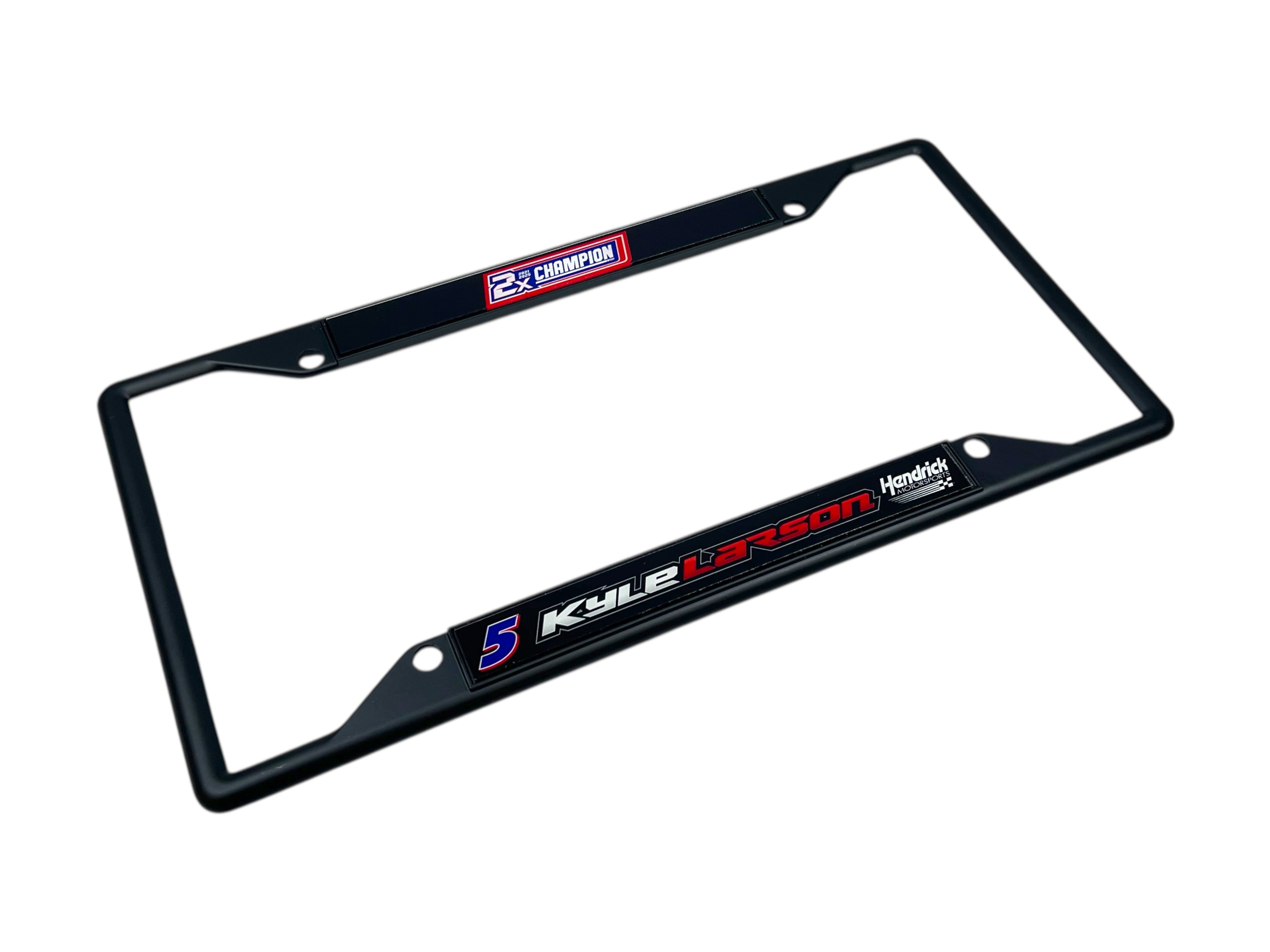 Kyle Larson 2X Champion Black License Plate Frame