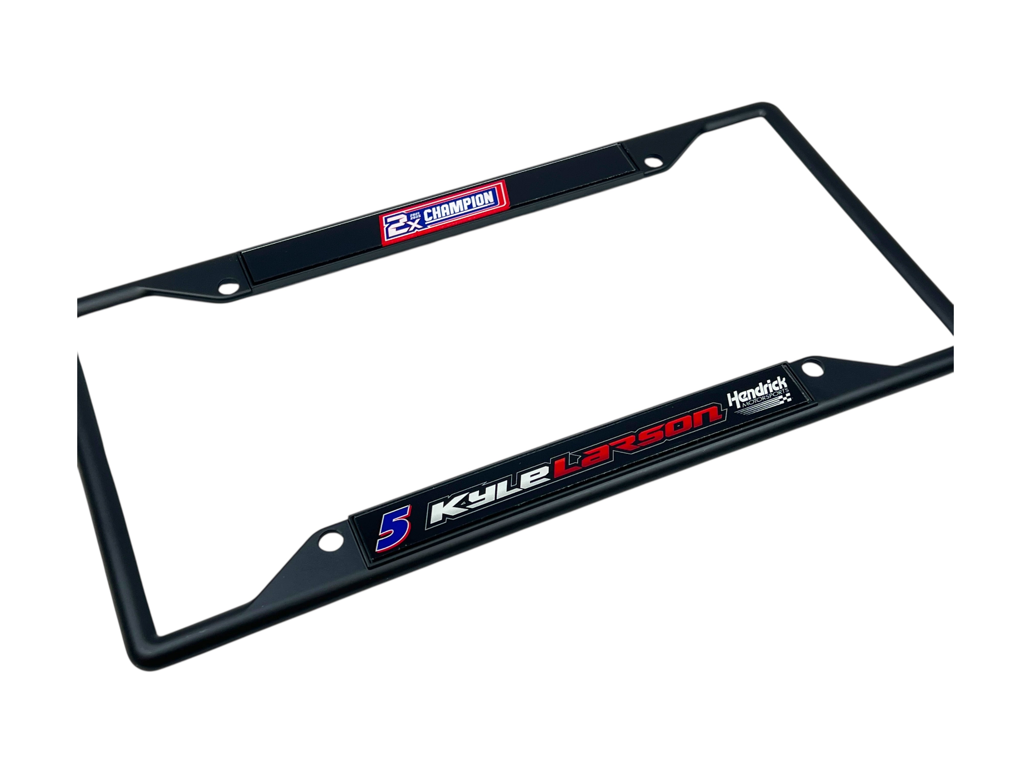 Kyle Larson 2X Champion Black License Plate Frame