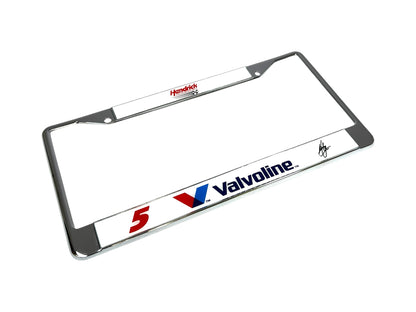 Kyle Larson Valvoline # & Sponsor Chrome License Plate Frame
