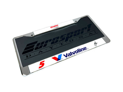 Kyle Larson Valvoline # & Sponsor Chrome License Plate Frame