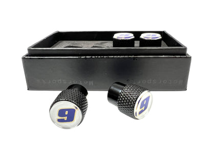 Chase Elliott NAPA # Only Black Knurled Valve Stem Caps