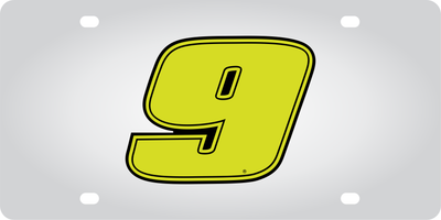 Chase Elliott Fluorescent #9 Stainless Steel License Plate