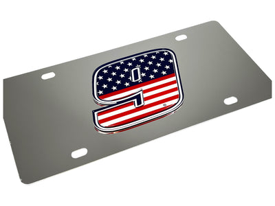 Chase Elliott Patriotic #9 Stainless Steel License Plate