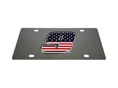 Chase Elliott Patriotic #9 Stainless Steel License Plate