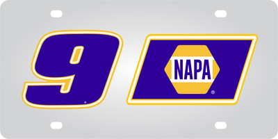 Chase Elliott NAPA # & Sponsor Stainless Steel License Plate