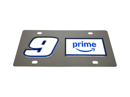 Chase Elliott Amazon Prime # & Sponsor Stainless Steel License Plate