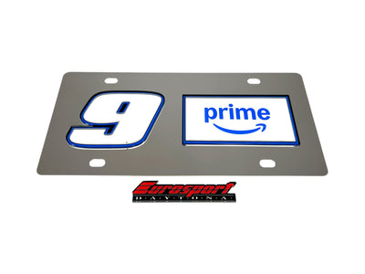 Chase Elliott Amazon Prime # & Sponsor Stainless Steel License Plate