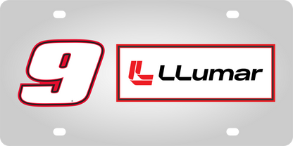 Chase Elliott LLumar # & Sponsor Stainless Steel License Plate