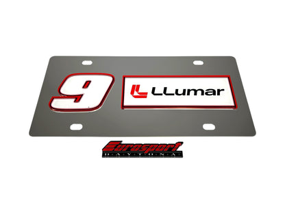 Chase Elliott LLumar # & Sponsor Stainless Steel License Plate