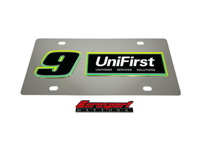 Chase Elliott UniFirst # & Sponsor Stainless Steel License Plate