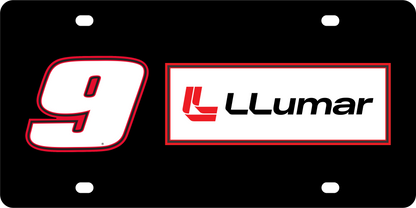 Chase Elliott LLumar # & Sponsor Acrylic License Plate