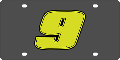 Chase Elliott Fluorescent #9 Carbon Steel License Plate