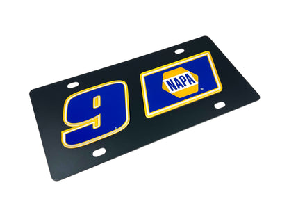 Chase Elliott NAPA # & Sponsor Carbon Steel License Plate