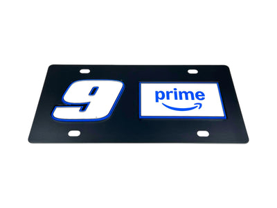 Chase Elliott Amazon Prime # & Sponsor Carbon Steel License Plate