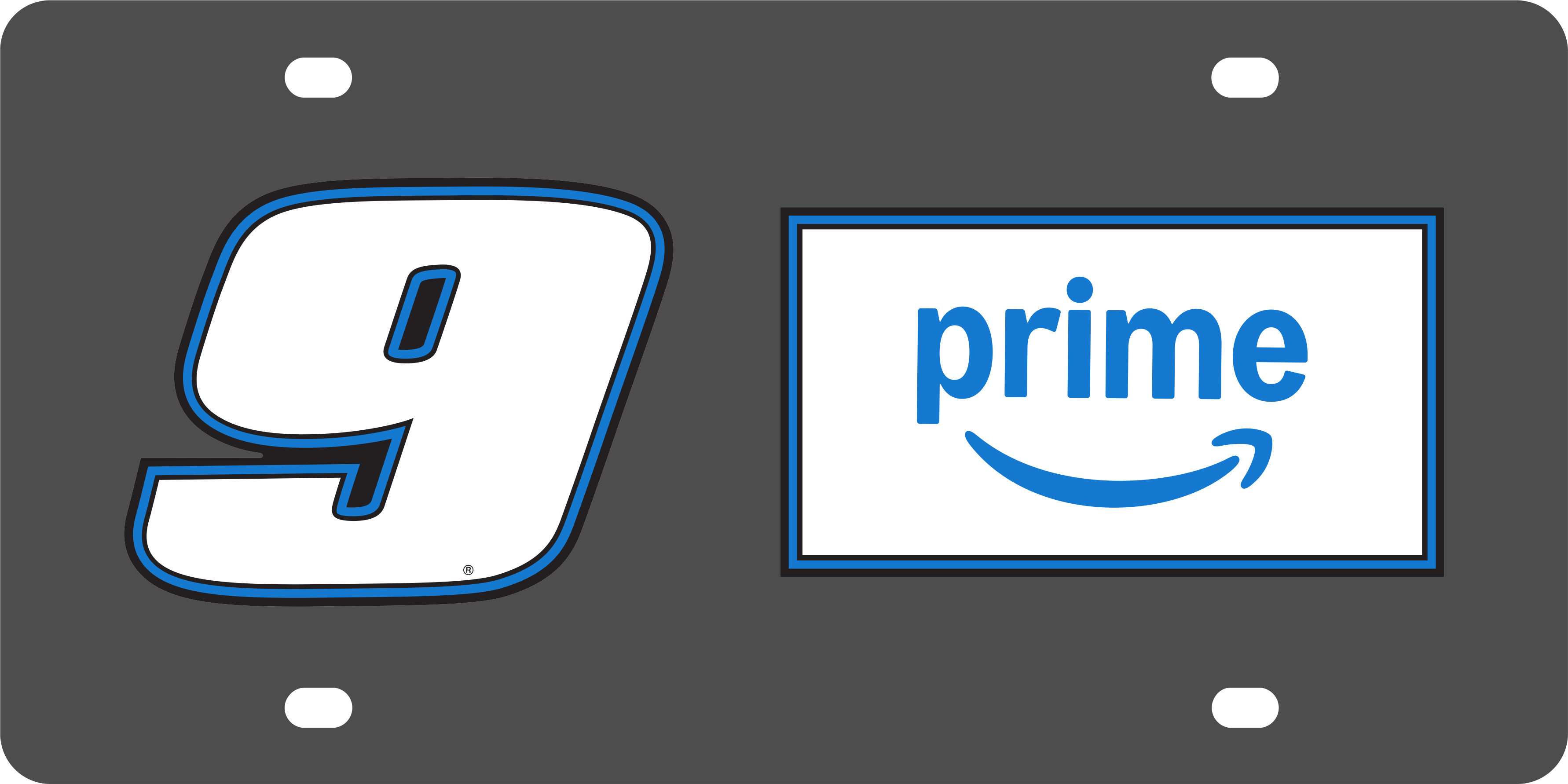 Chase Elliott Amazon Prime # & Sponsor Carbon Steel License Plate