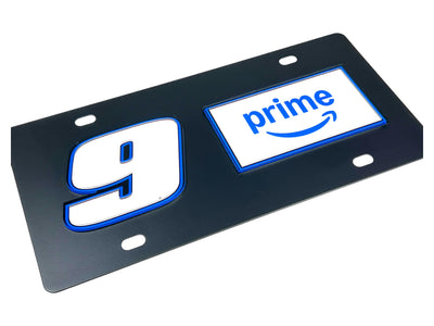 Chase Elliott Amazon Prime # & Sponsor Carbon Steel License Plate