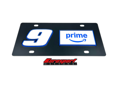 Chase Elliott Amazon Prime # & Sponsor Carbon Steel License Plate