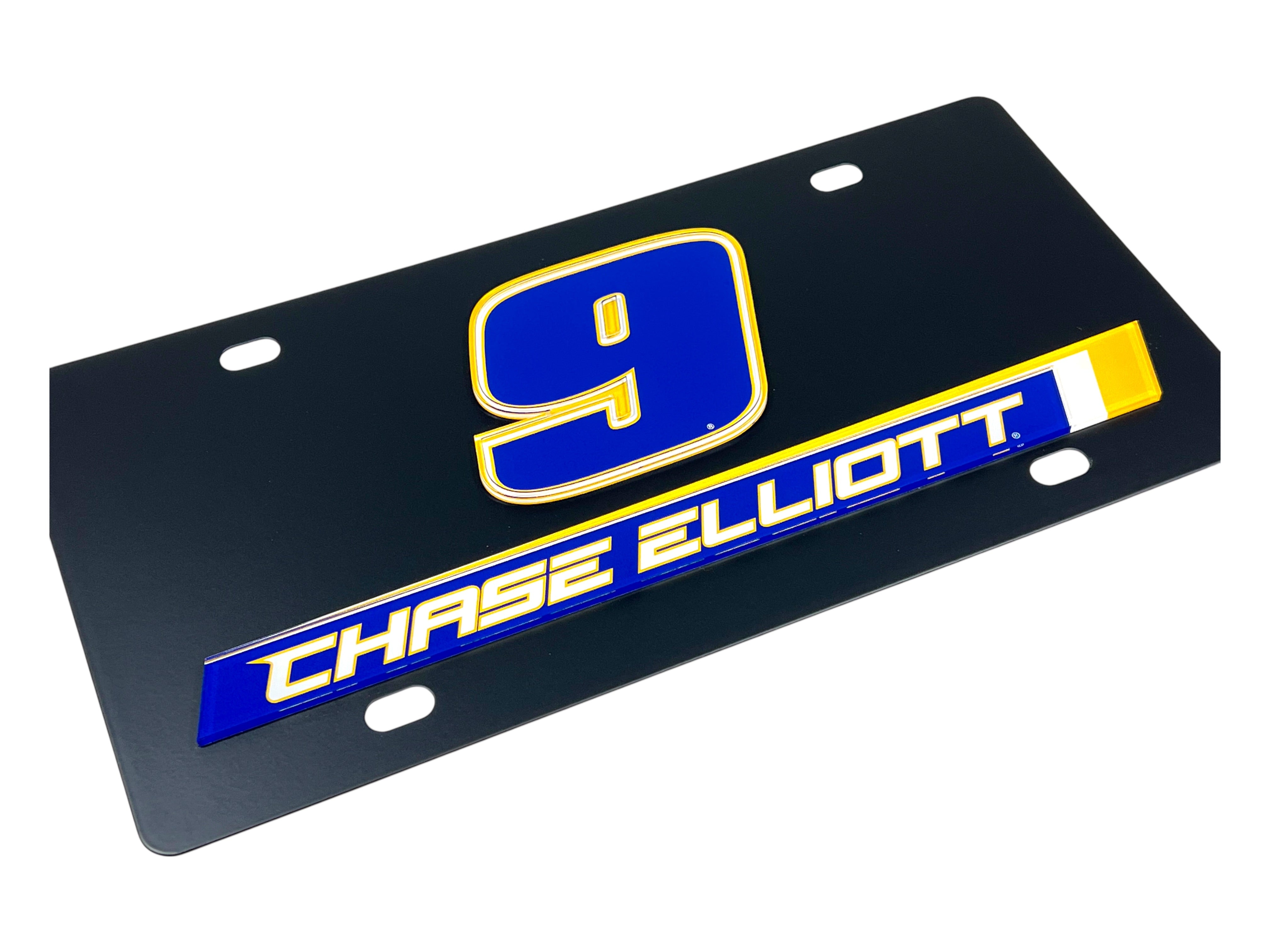 Chase Elliott NAPA # & Name Rail Carbon Steel License Plate