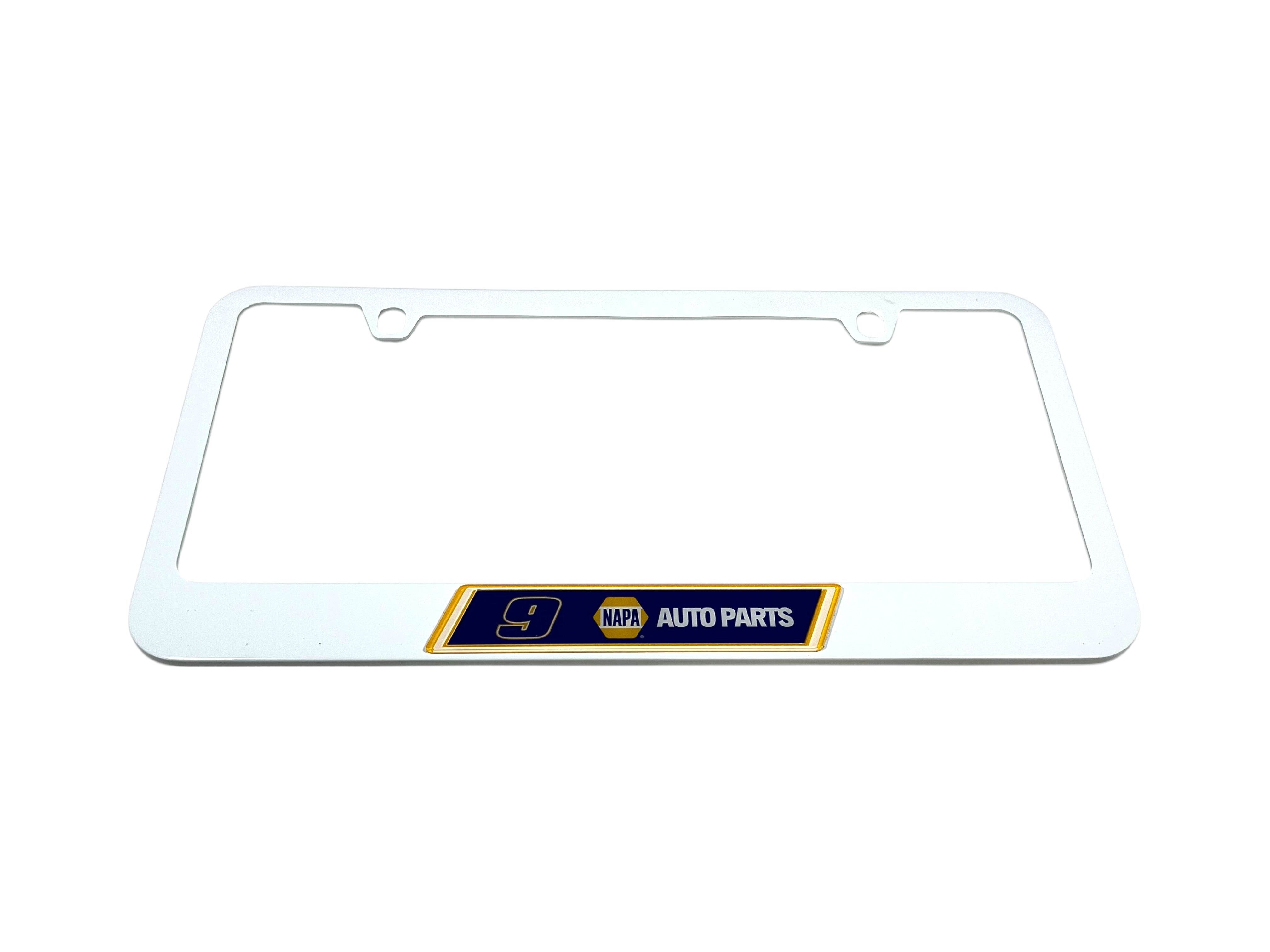 Chase Elliott NAPA # & Sponsor White License Plate Frame