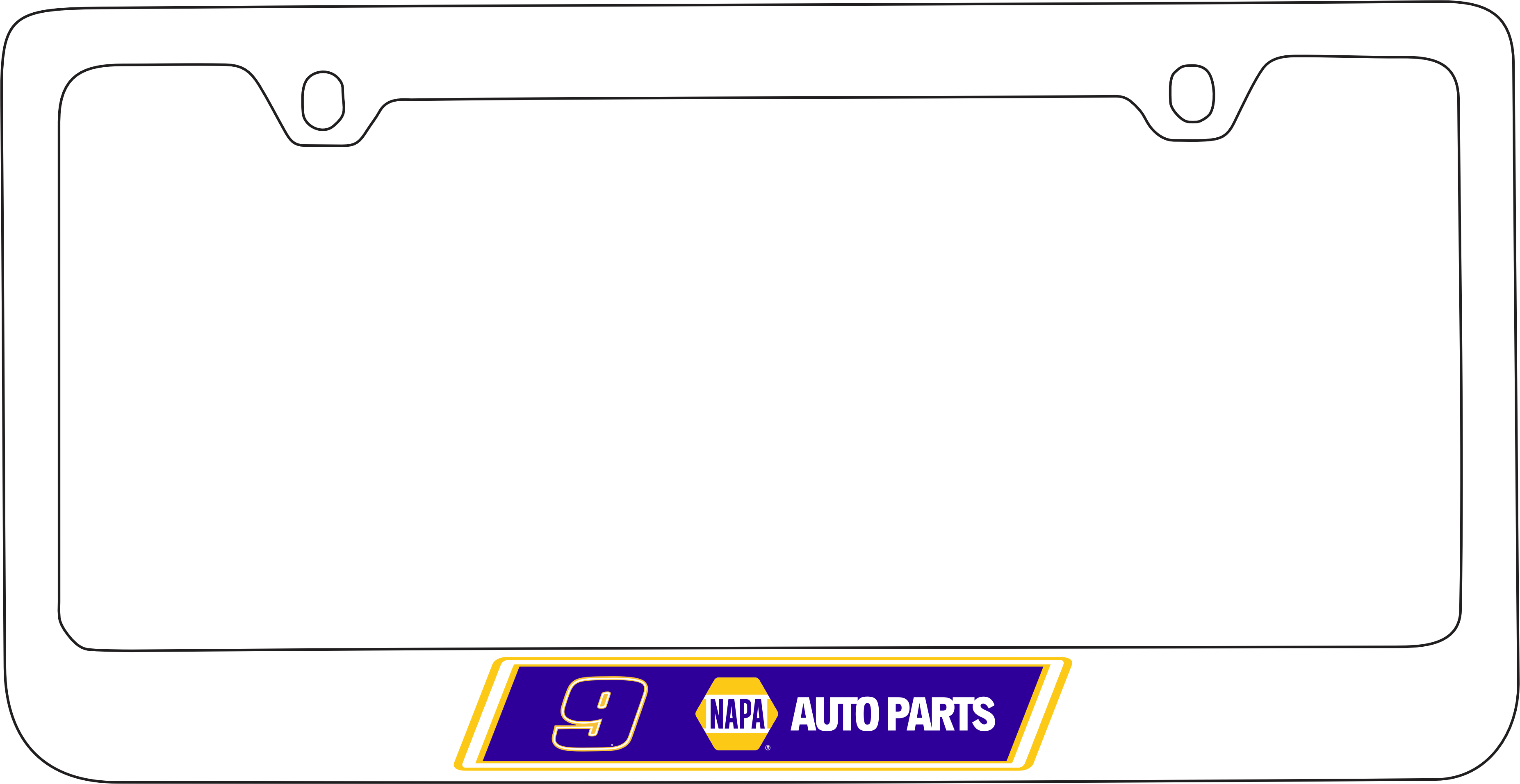 Chase Elliott NAPA # & Sponsor White License Plate Frame