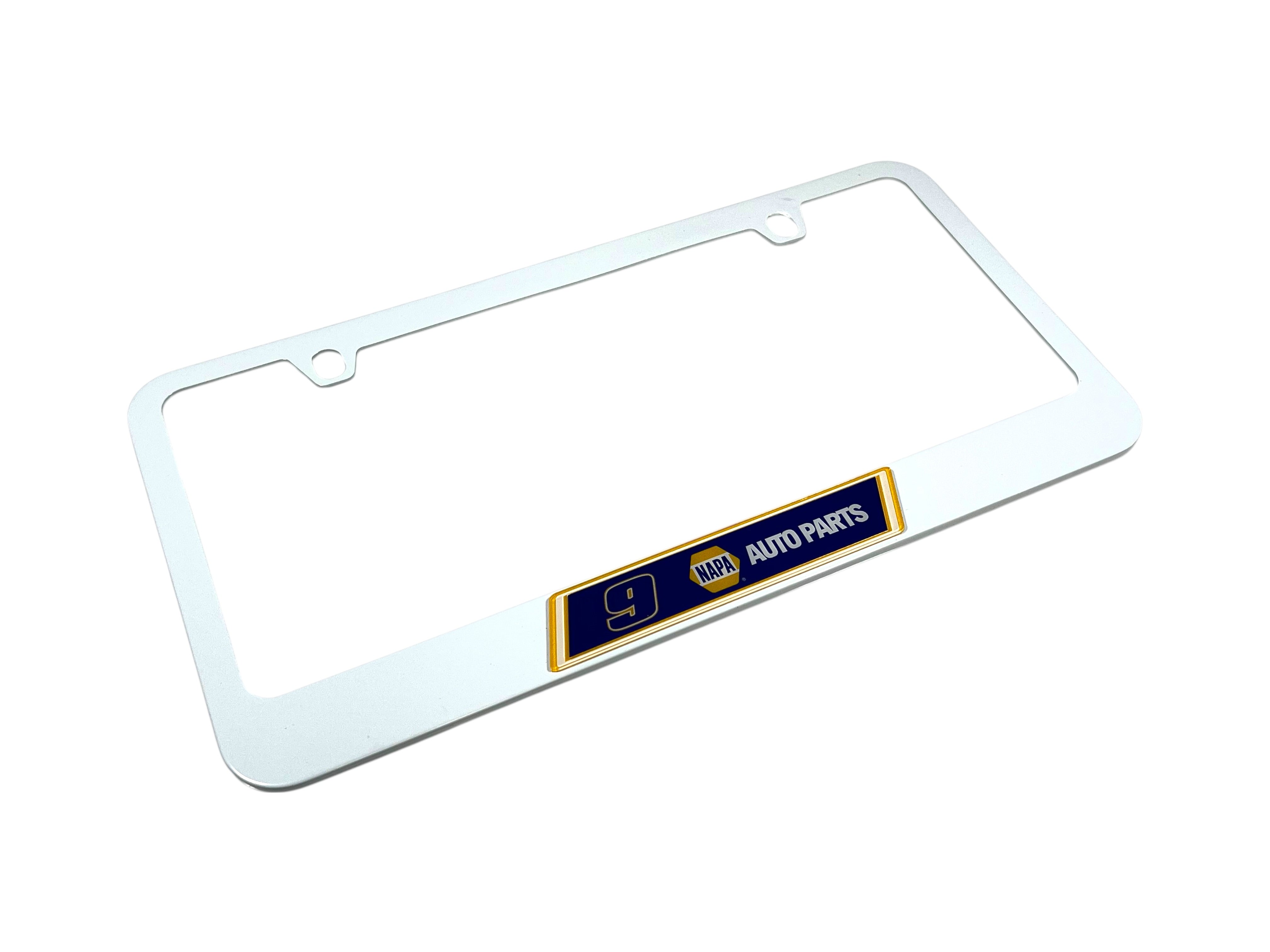 Chase Elliott NAPA # & Sponsor White License Plate Frame