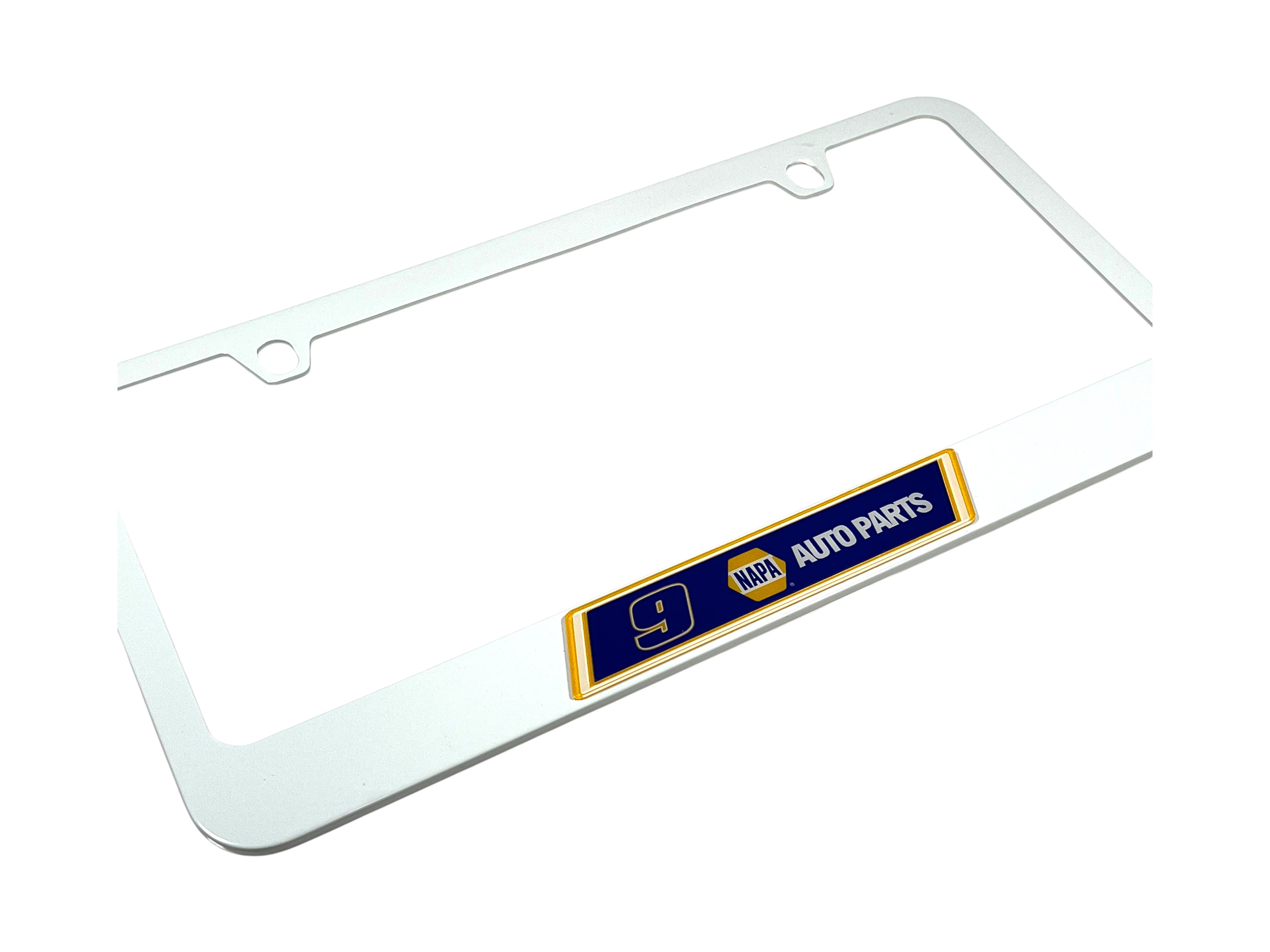 Chase Elliott NAPA # & Sponsor White License Plate Frame