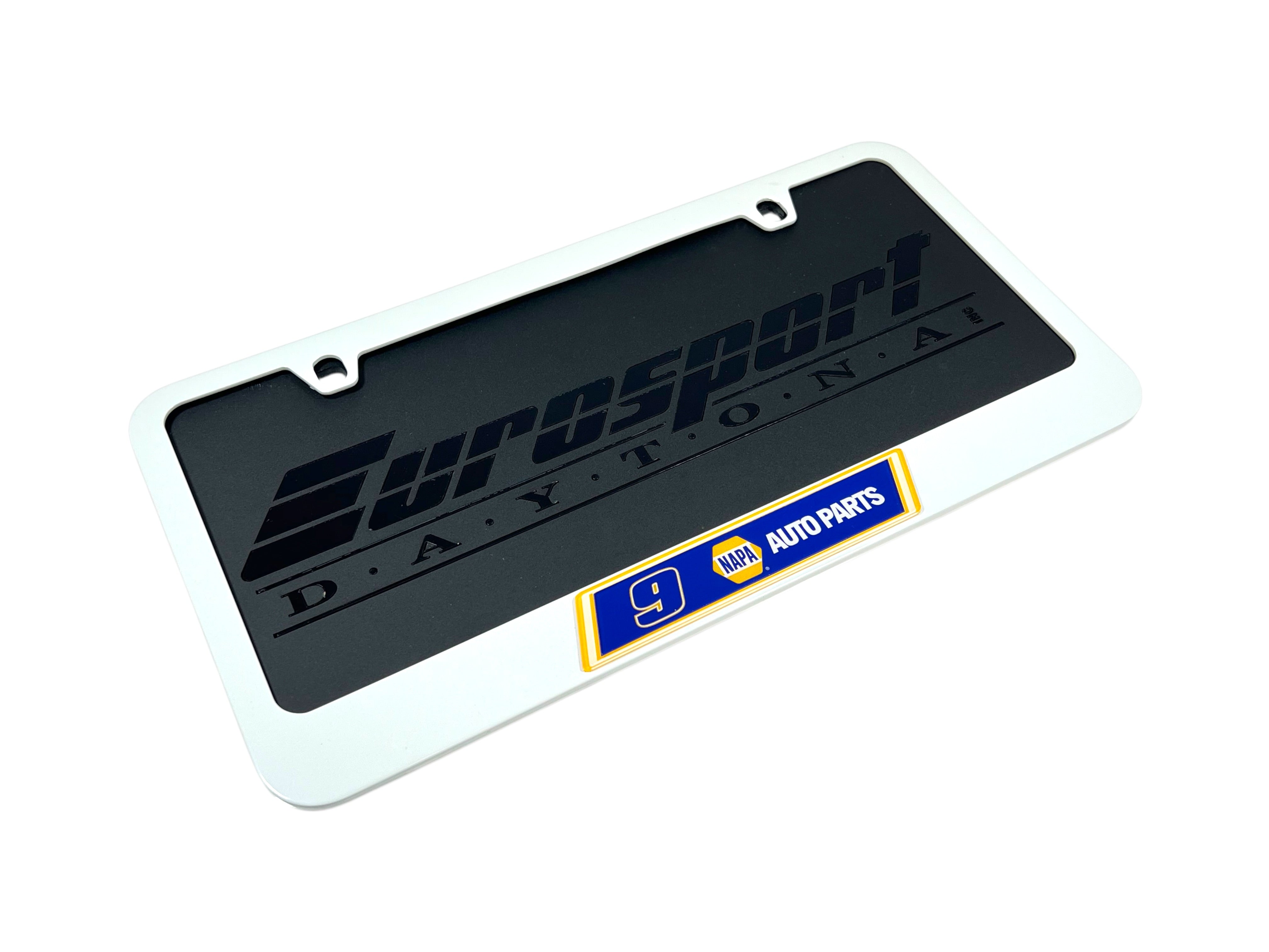 Chase Elliott NAPA # & Sponsor White License Plate Frame