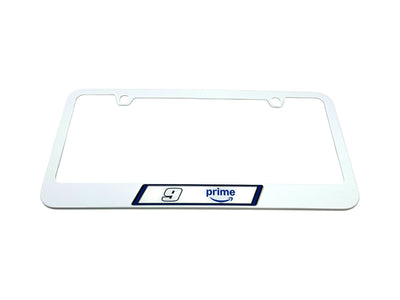 Chase Elliott Amazon Prime # & Sponsor White License Plate Frame