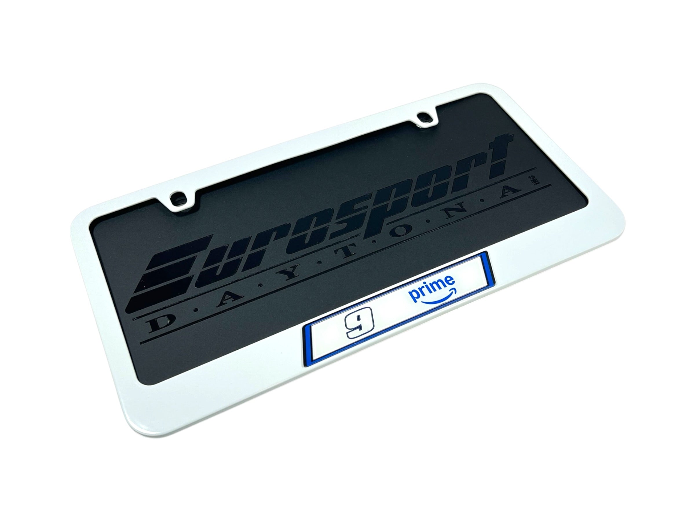 Chase Elliott Amazon Prime # & Sponsor White License Plate Frame