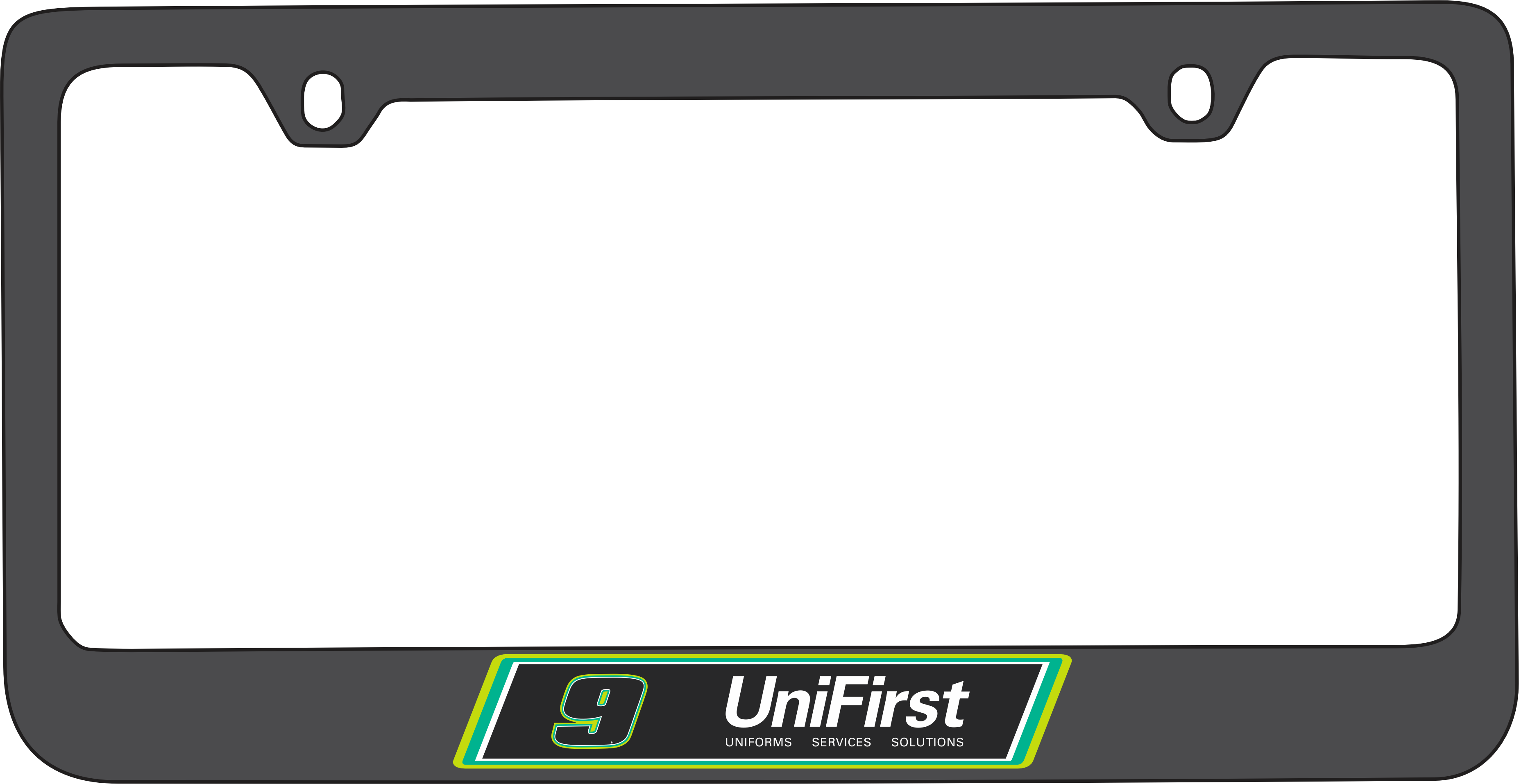 Chase Elliott UniFirst # & Sponsor Black License Plate Frame