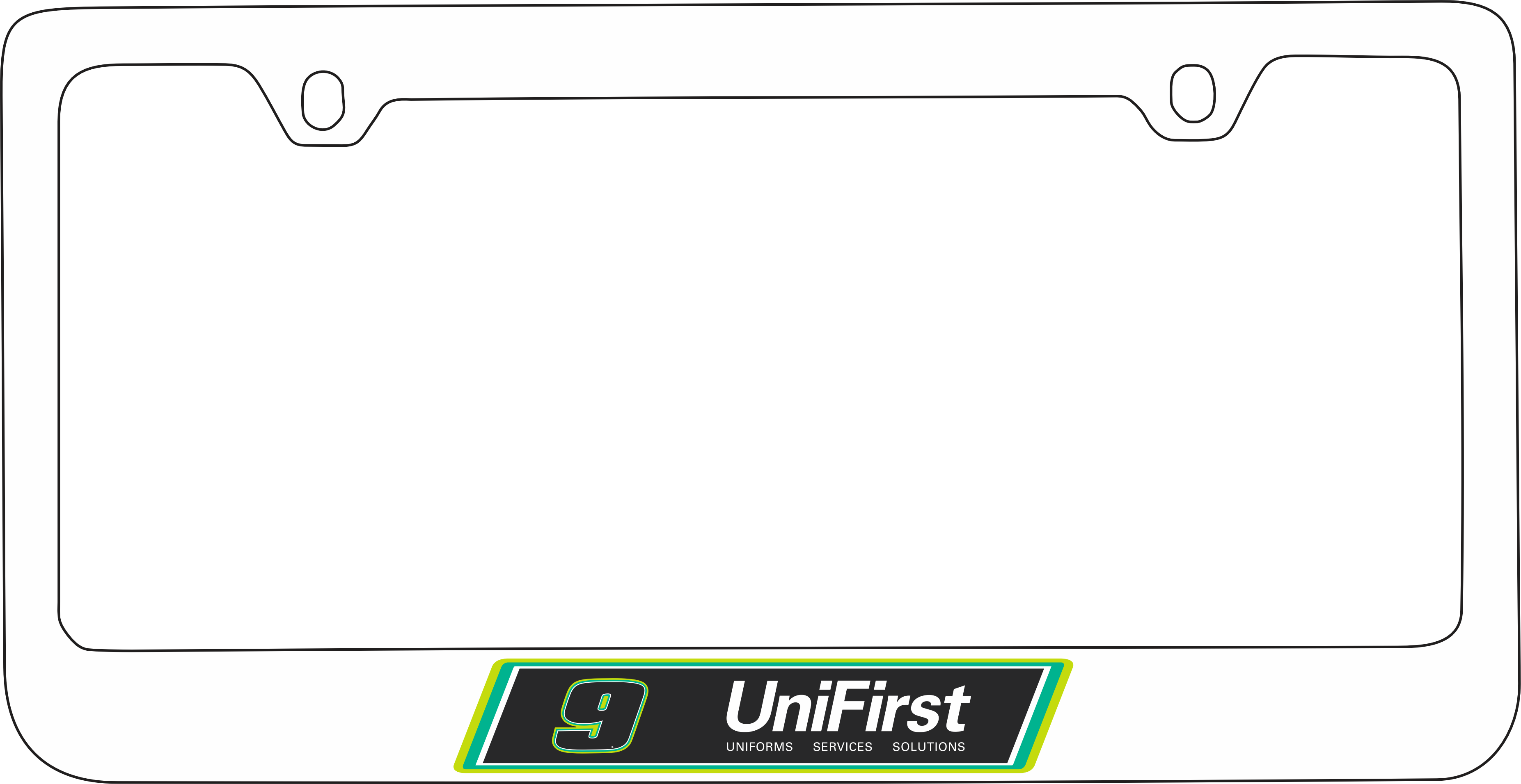Chase Elliott UniFirst # & Sponsor White License Plate Frame