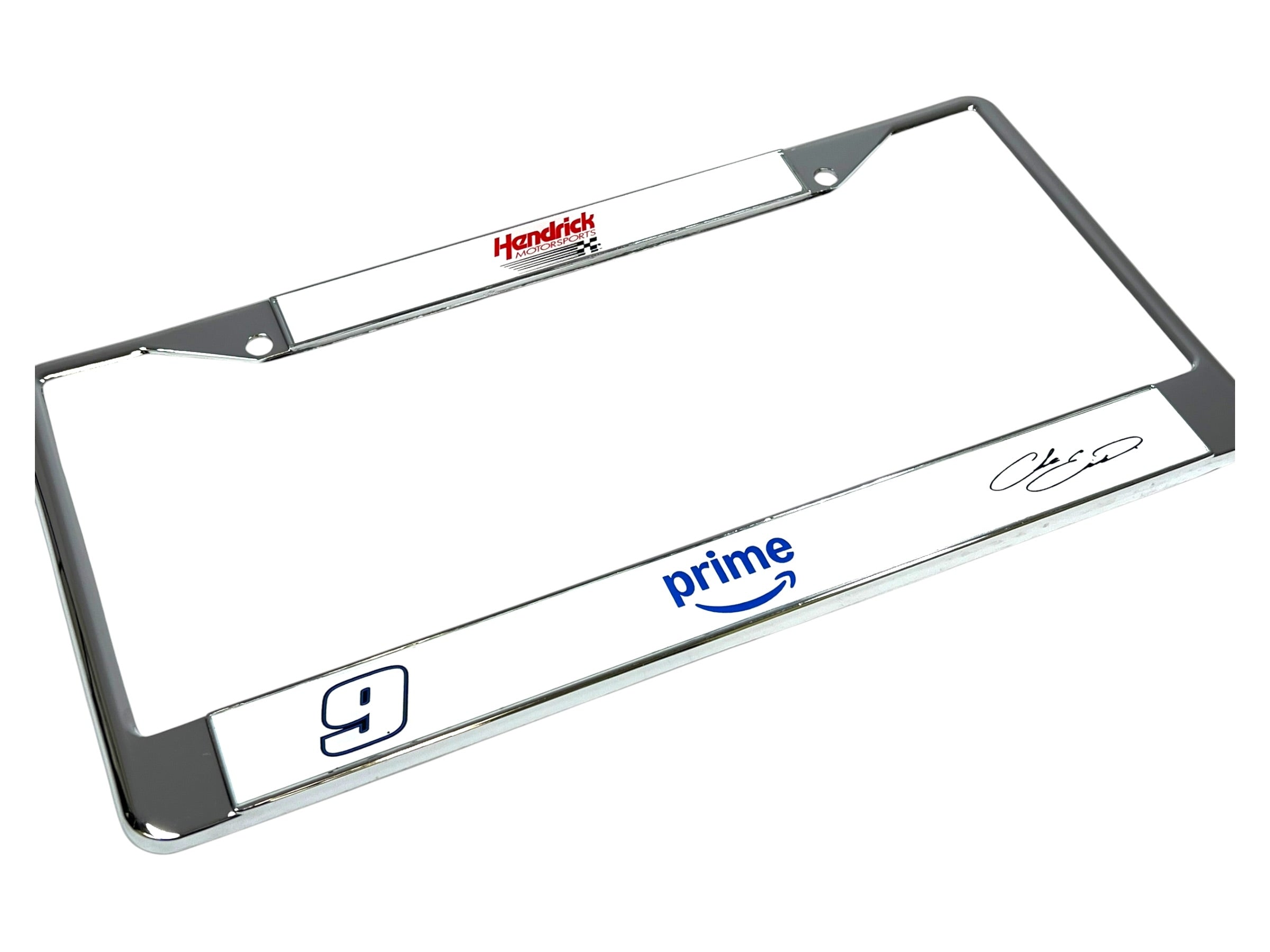 Chase Elliott Amazon Prime # & Sponsor Chrome License Plate Frame