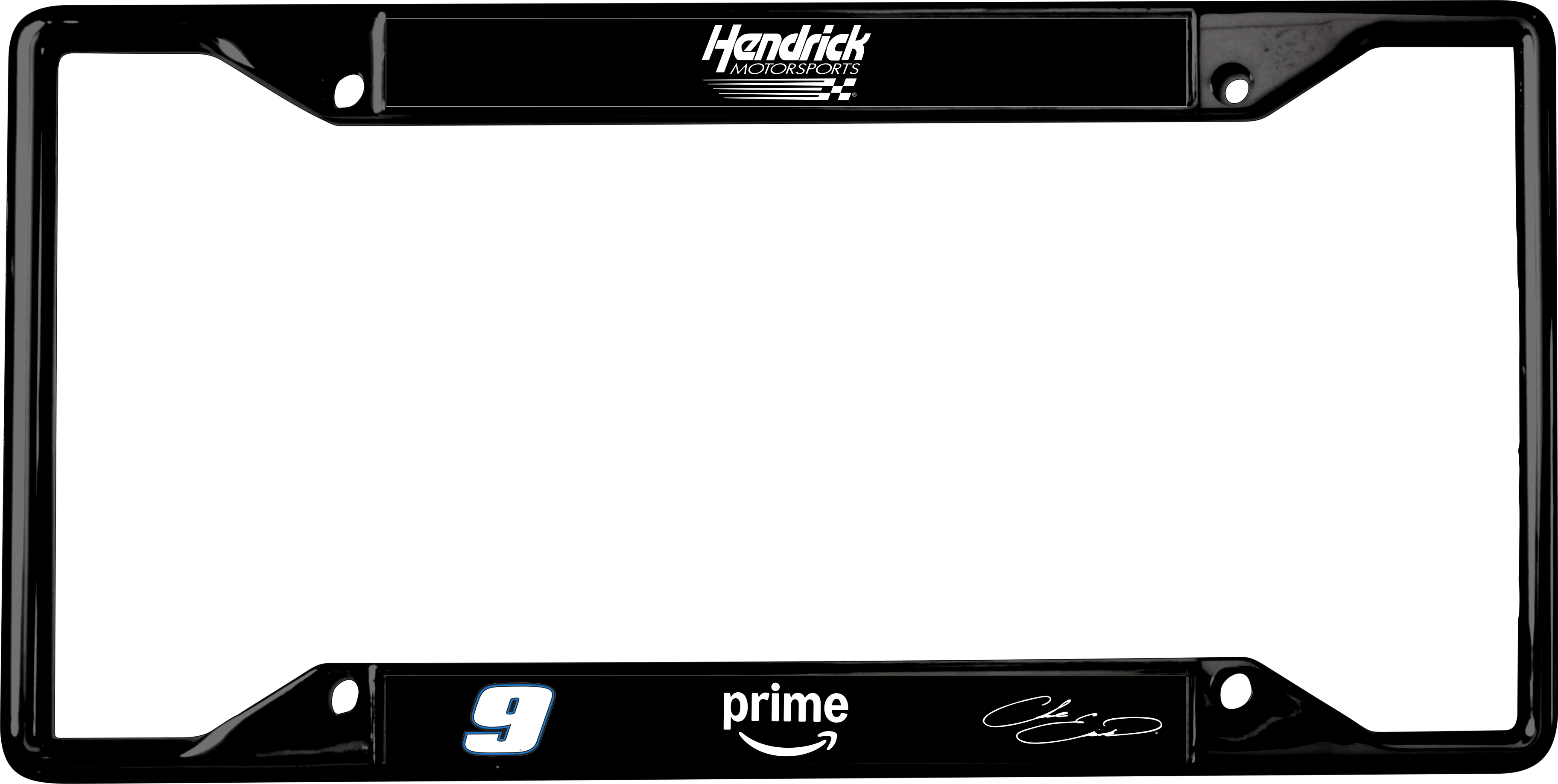 Chase Elliott Amazon Prime # & Sponsor Black License Plate Frame