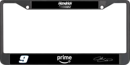 Chase Elliott Amazon Prime # & Sponsor Black License Plate Frame