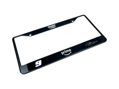 Chase Elliott Amazon Prime # & Sponsor Black License Plate Frame