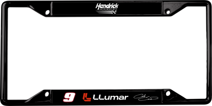 Chase Elliott LLumar # & Sponsor Black License Plate Frame
