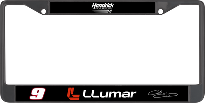 Chase Elliott LLumar # & Sponsor Black License Plate Frame