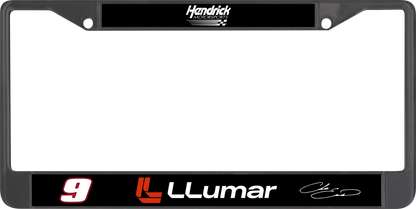 Chase Elliott LLumar # & Sponsor Black License Plate Frame